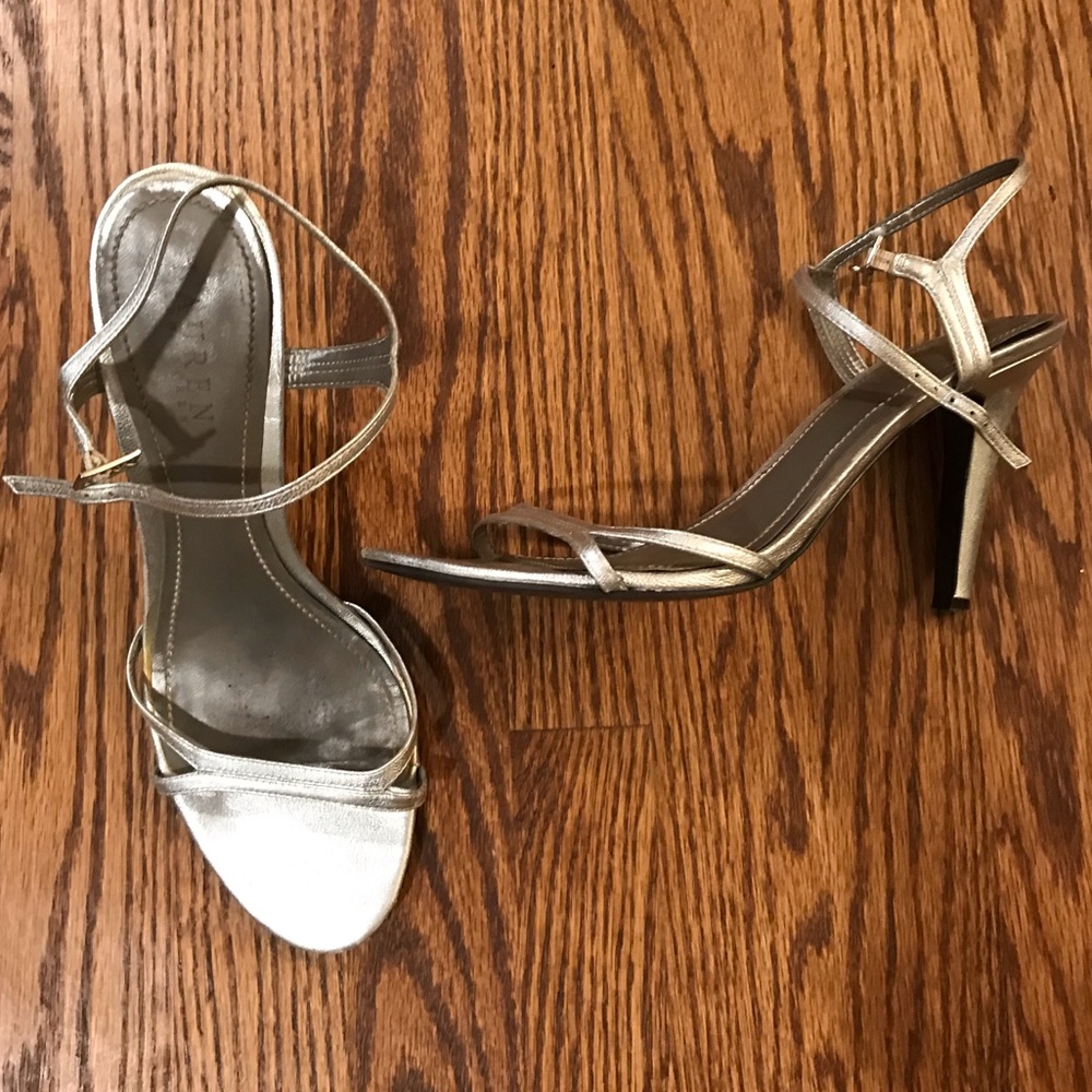 EUC silver dressy heels